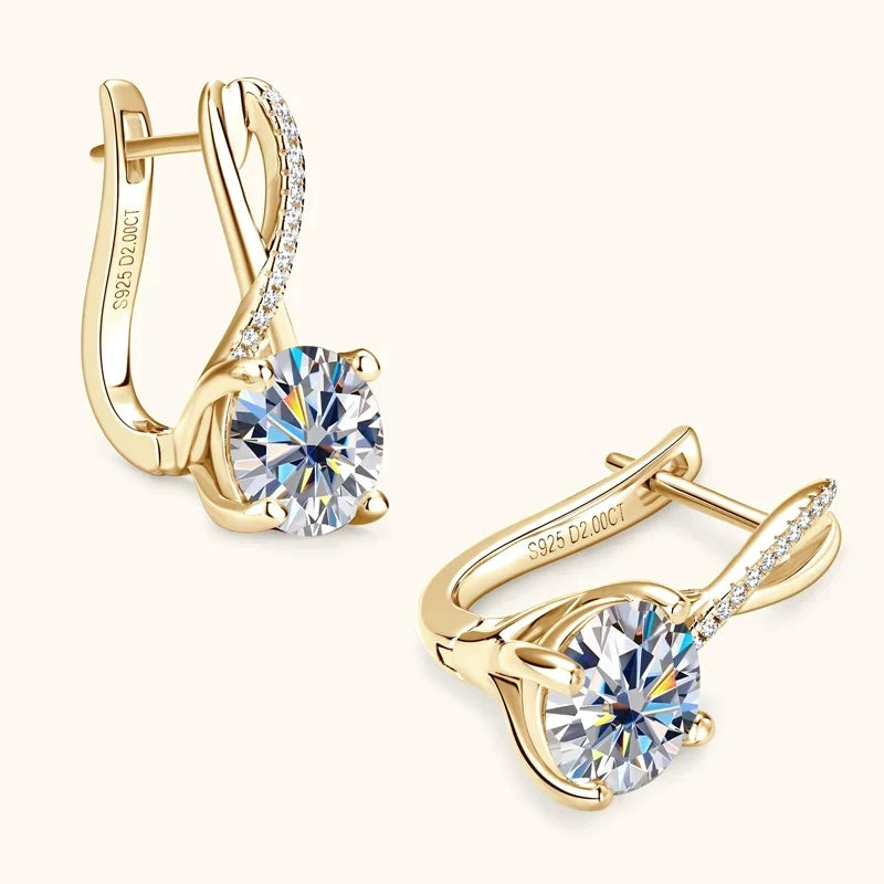 Crystal Drop Huggie Earrings
