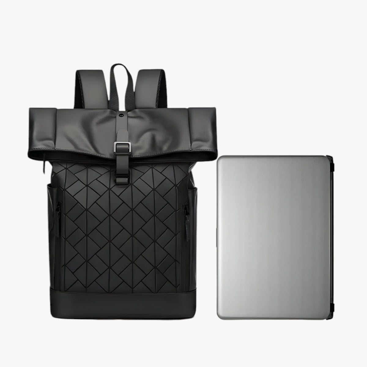 Men's Versatile Black Laptop Backpack for Daily Use