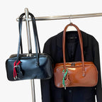 Vintage-Inspired Structured Work Handbag with Compartments