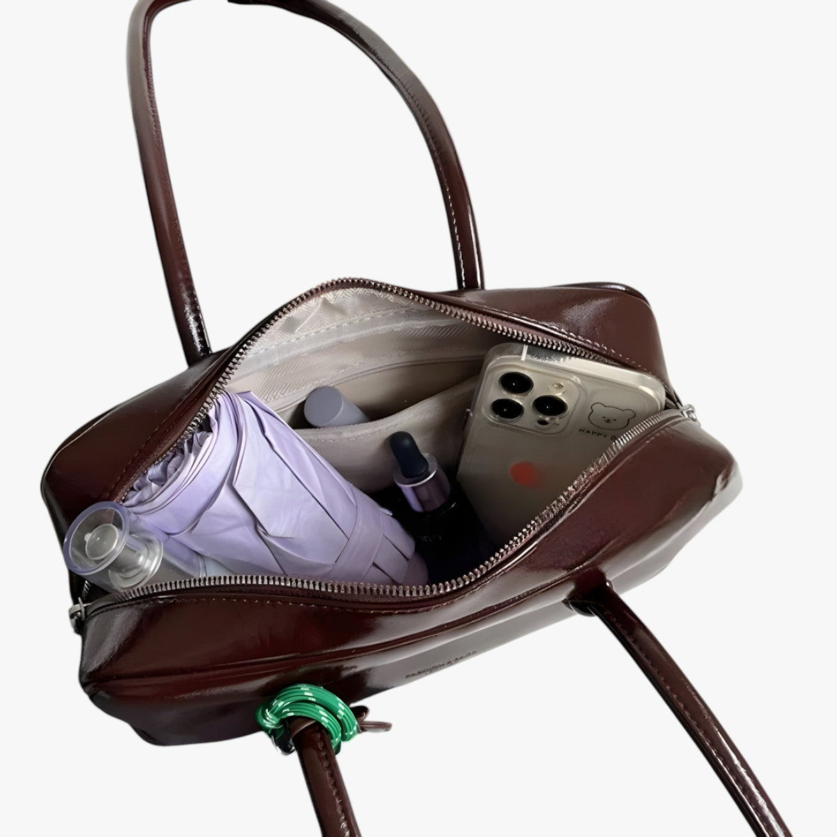 Vintage-Inspired Structured Work Handbag with Compartments