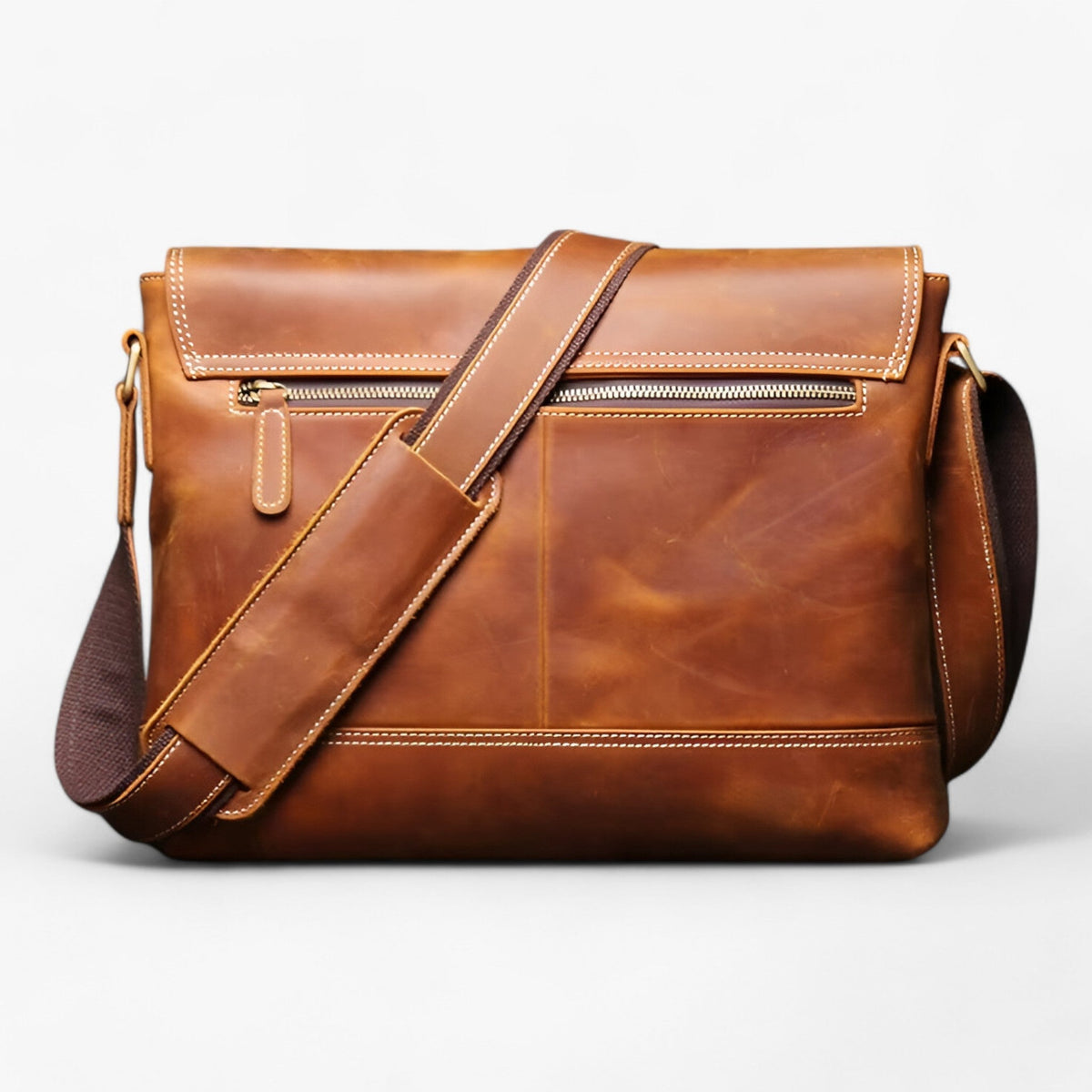 Timeless Durable Leather Messenger Shoulder Bag