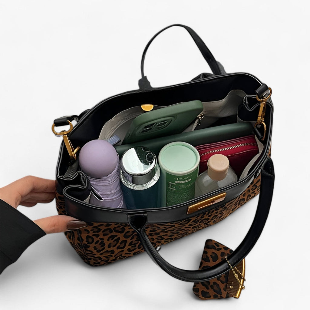 Large-Capacity Leopard Print Laptop Tote Bag