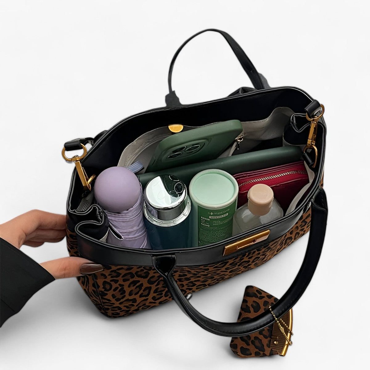 Large-Capacity Leopard Print Laptop Tote Bag
