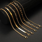 Boho Retro Cuban Chain Bracelet Set