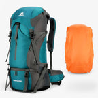 Large 70L Nylon Hiking and Camping Backpack with Rain Cover