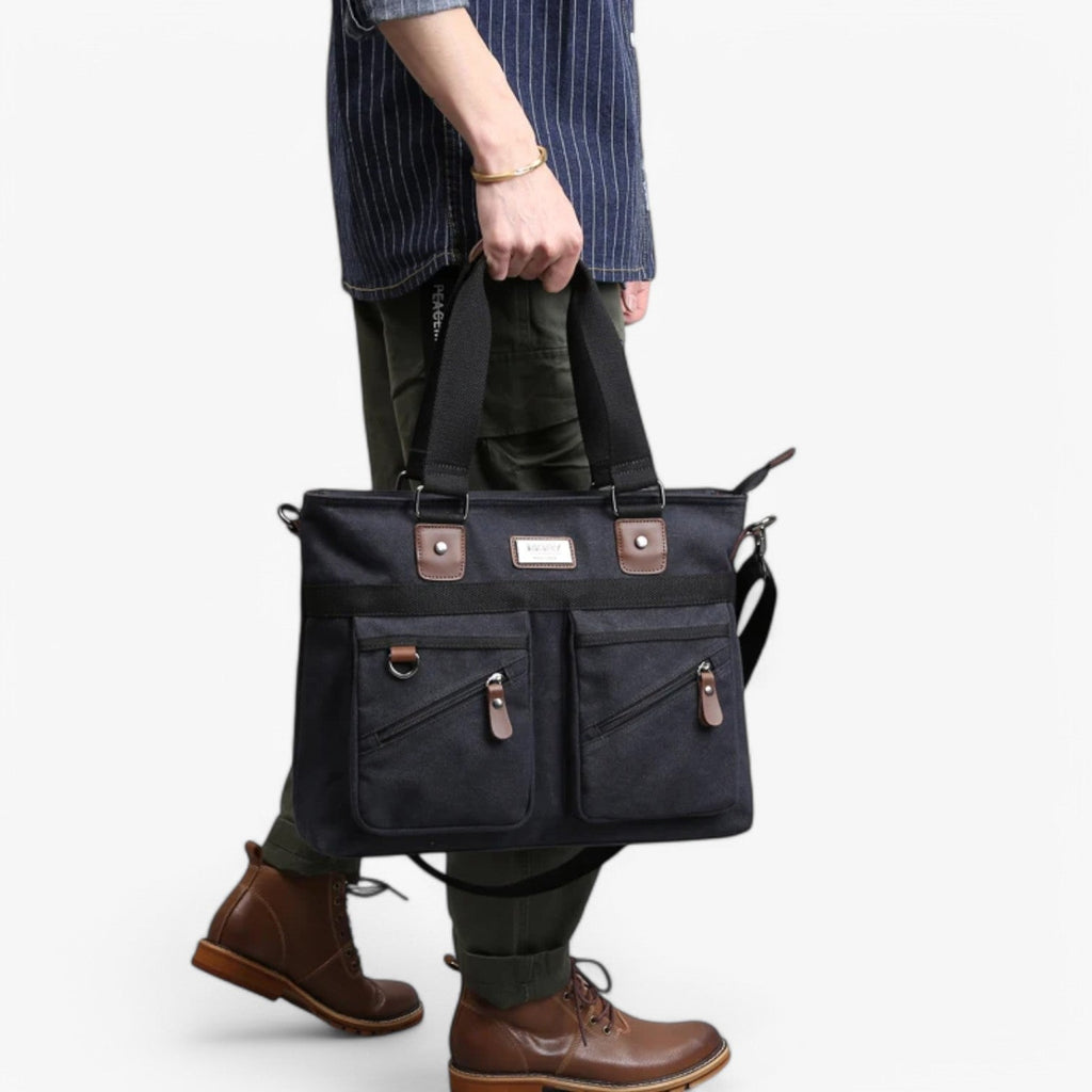 Sturdy Vintage Canvas Organised Work Shoulder Bag