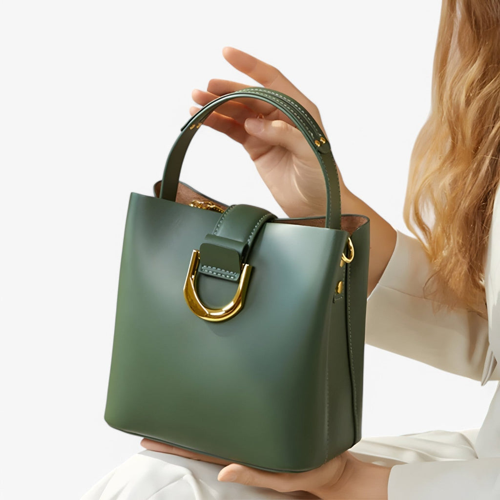 Spacious Versatile Fashion Bucket Bag in Four Colours