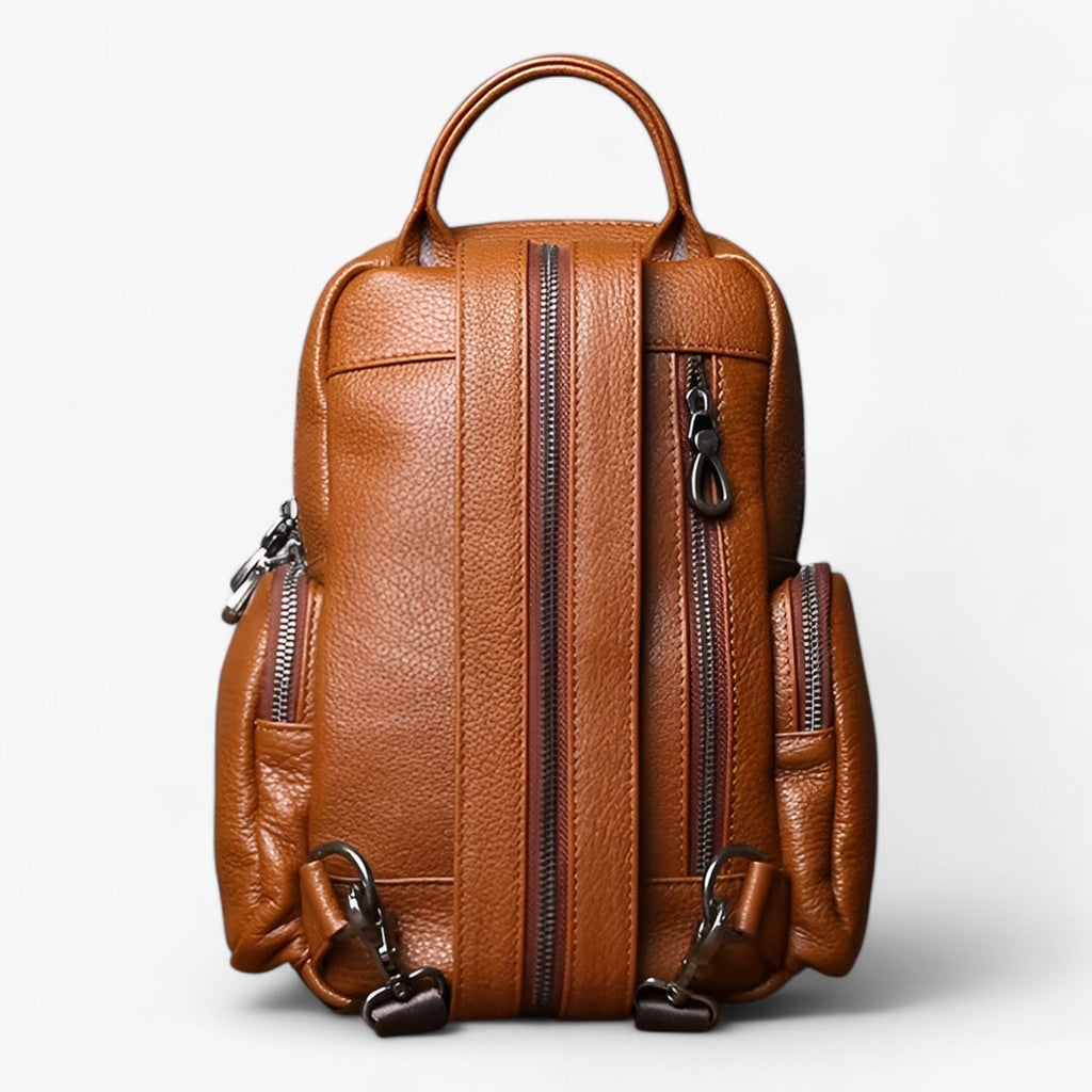 Men's Two-in-One Leather Chest Bag and Backpack