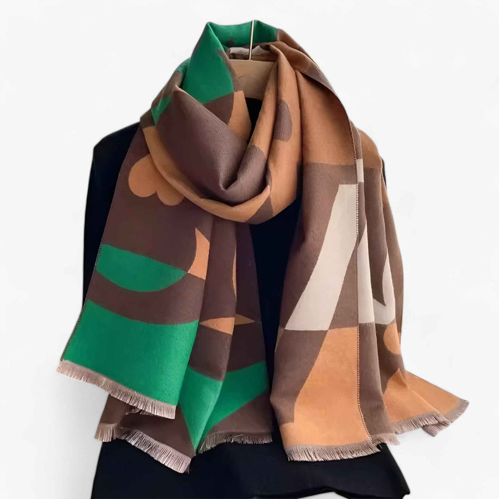 Floral Pashmina Scarf in a Soft Soft Knit Blend Yarn