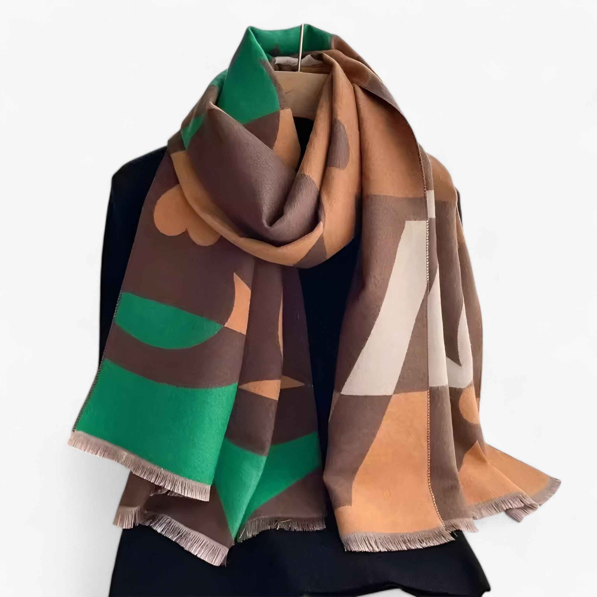 Floral Pashmina Scarf in a Soft Soft Knit Blend Yarn
