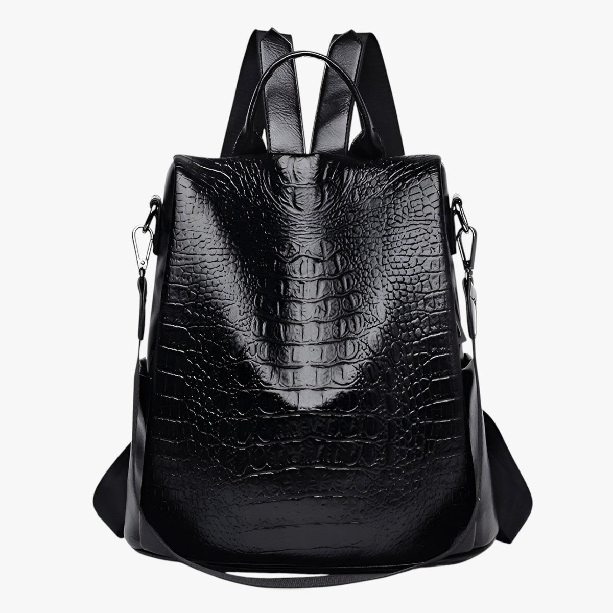 Soft Leather Anti-Theft Backpack with Back Zip Access