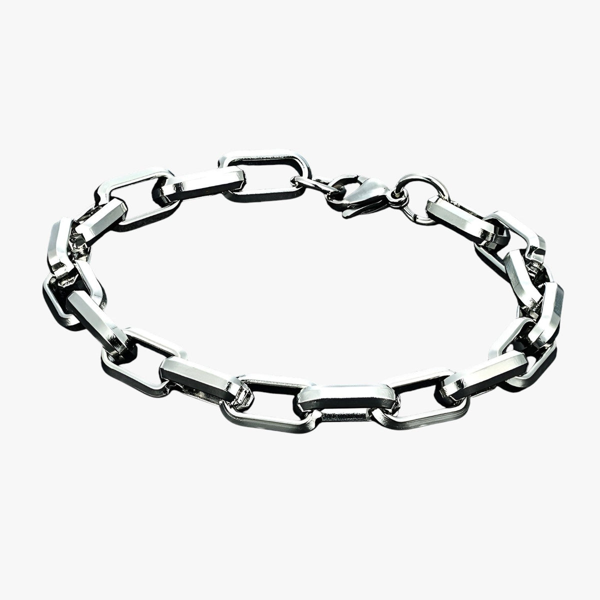 Zware stalen armband met brede schakels