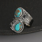 Vintage Turquoise Cross Band Ring
