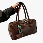 Vintage-Inspired Structured Work Handbag with Compartments