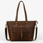 Ruime lichte shopper van echt leer voor dames