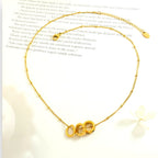Small Bow Pendant Necklace with Zircon, 45cm