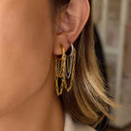 Gelaagde oorringen met ketting