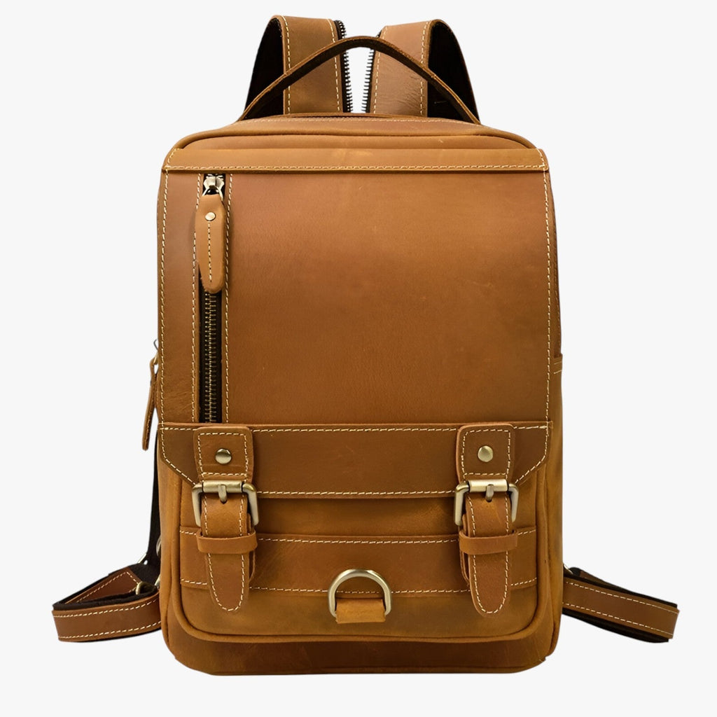 Vintage Leather Convertible Backpack and Shoulder Bag