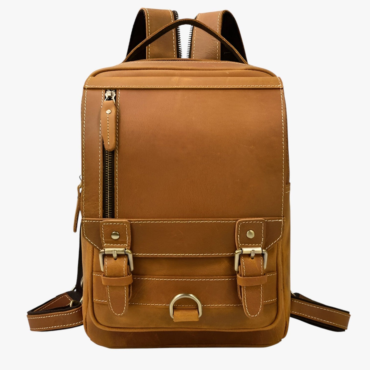 Vintage Leather Convertible Backpack and Shoulder Bag