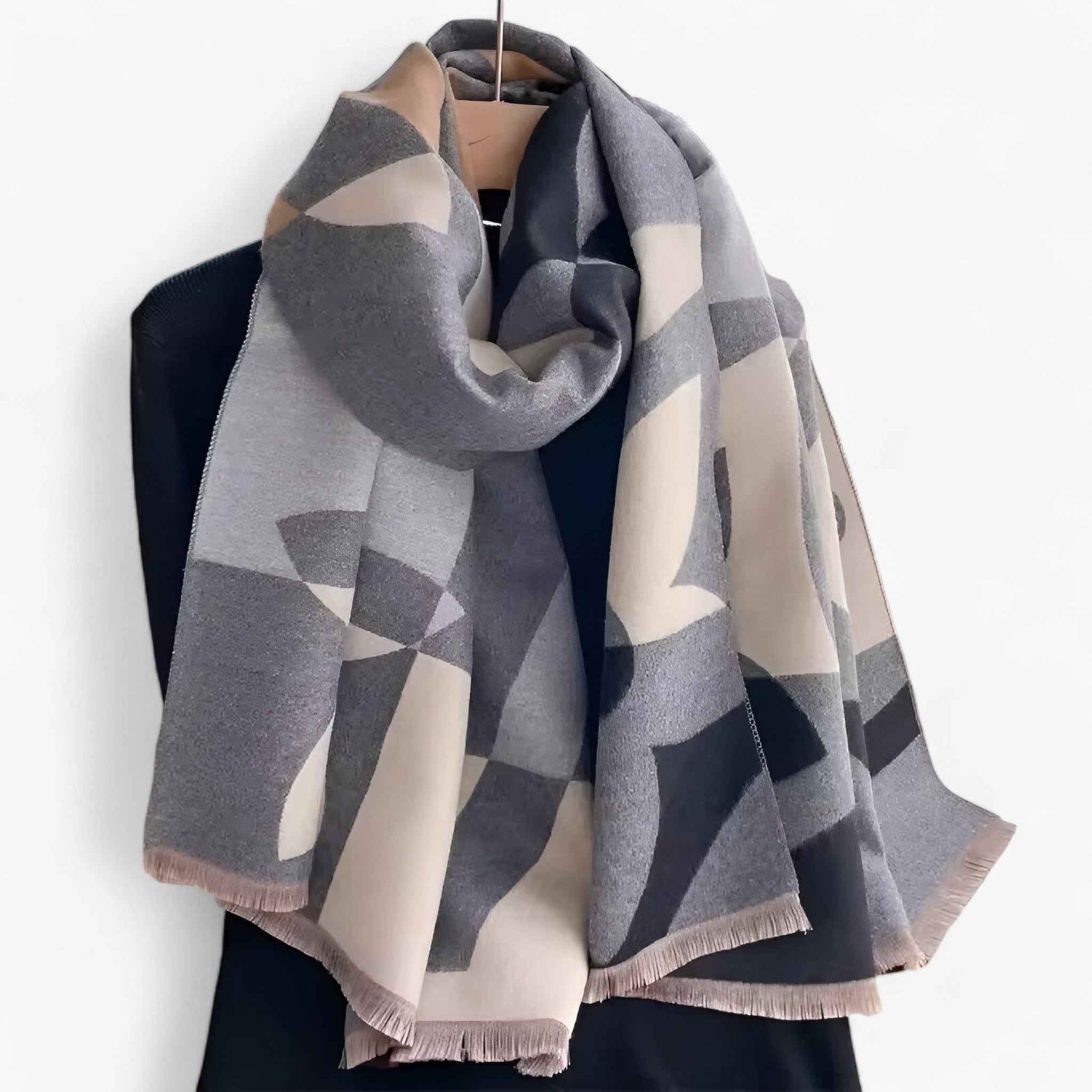 Floral Pashmina Scarf in a Soft Soft Knit Blend Yarn