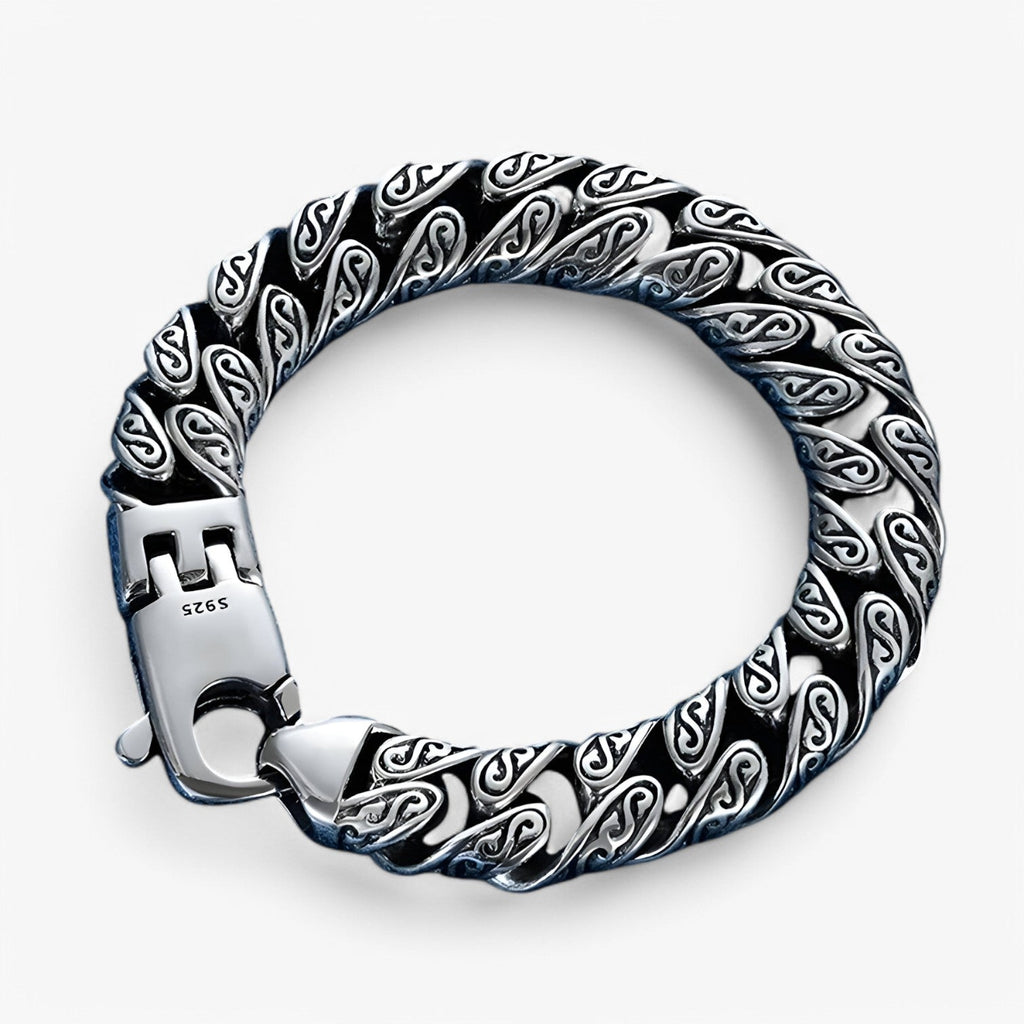 Zilveren armband met patroon, 18 cm