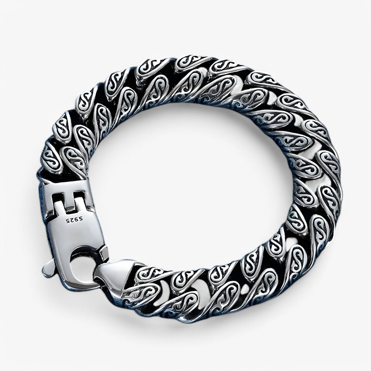Zilveren armband met patroon, 18 cm