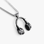 Headphone Pendant Necklace in Dark Finish