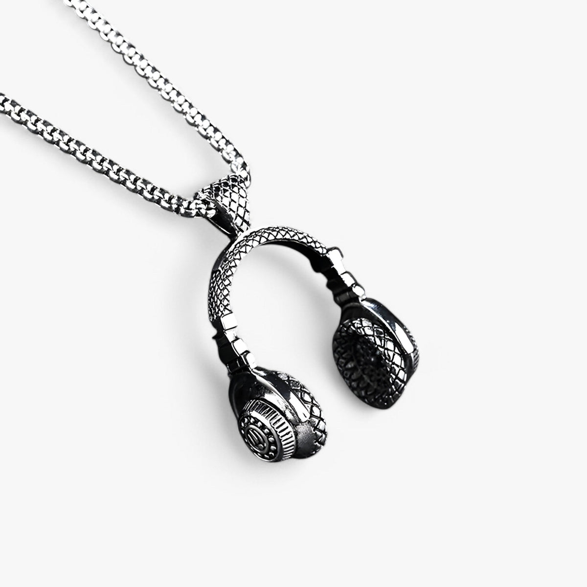 Headphone Pendant Necklace in Dark Finish