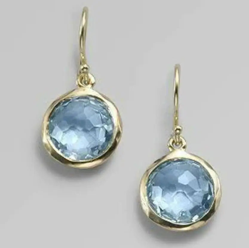 Vintage-Style Sky Blue Crystal Earrings