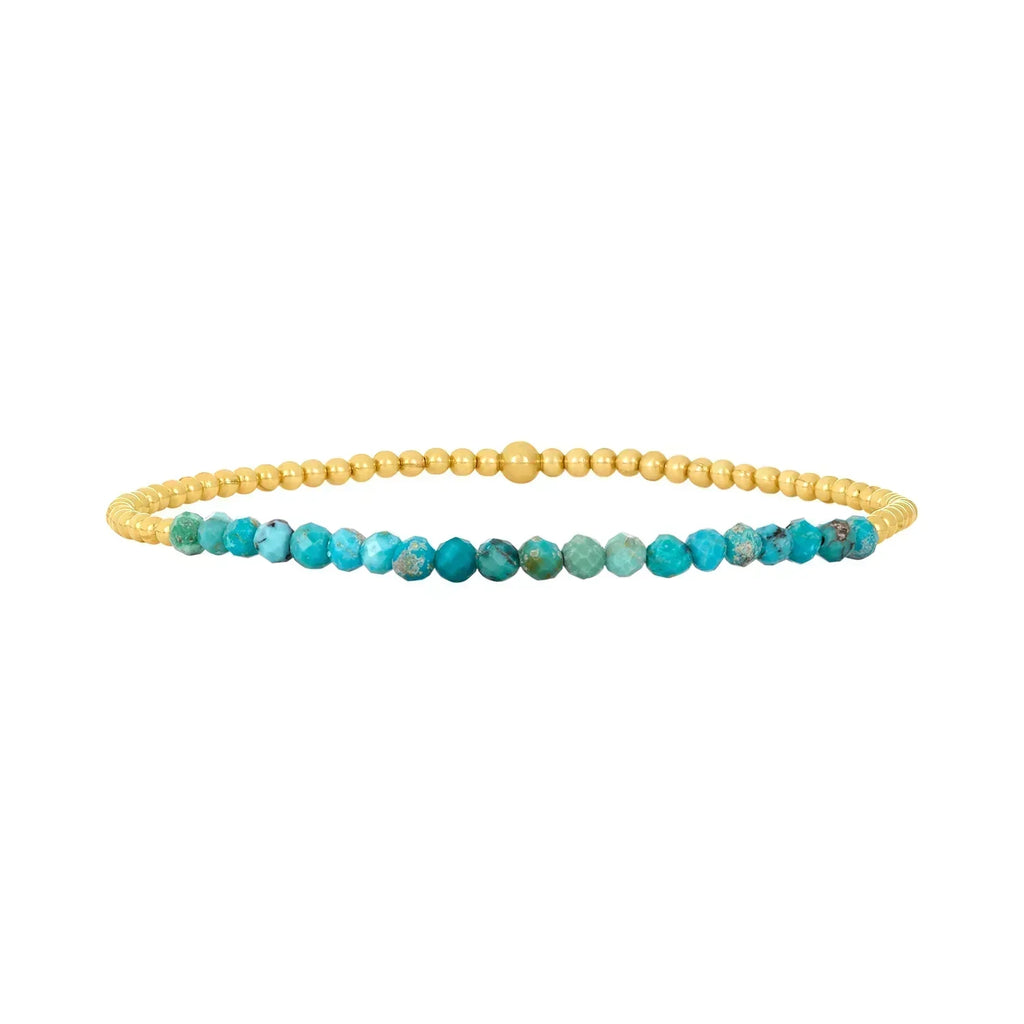Gold-Tone Turquoise-Look Beaded Bracelet