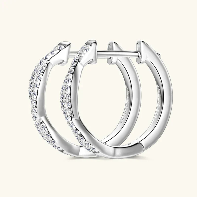 Zirconia Braided Earrings in Two Tones