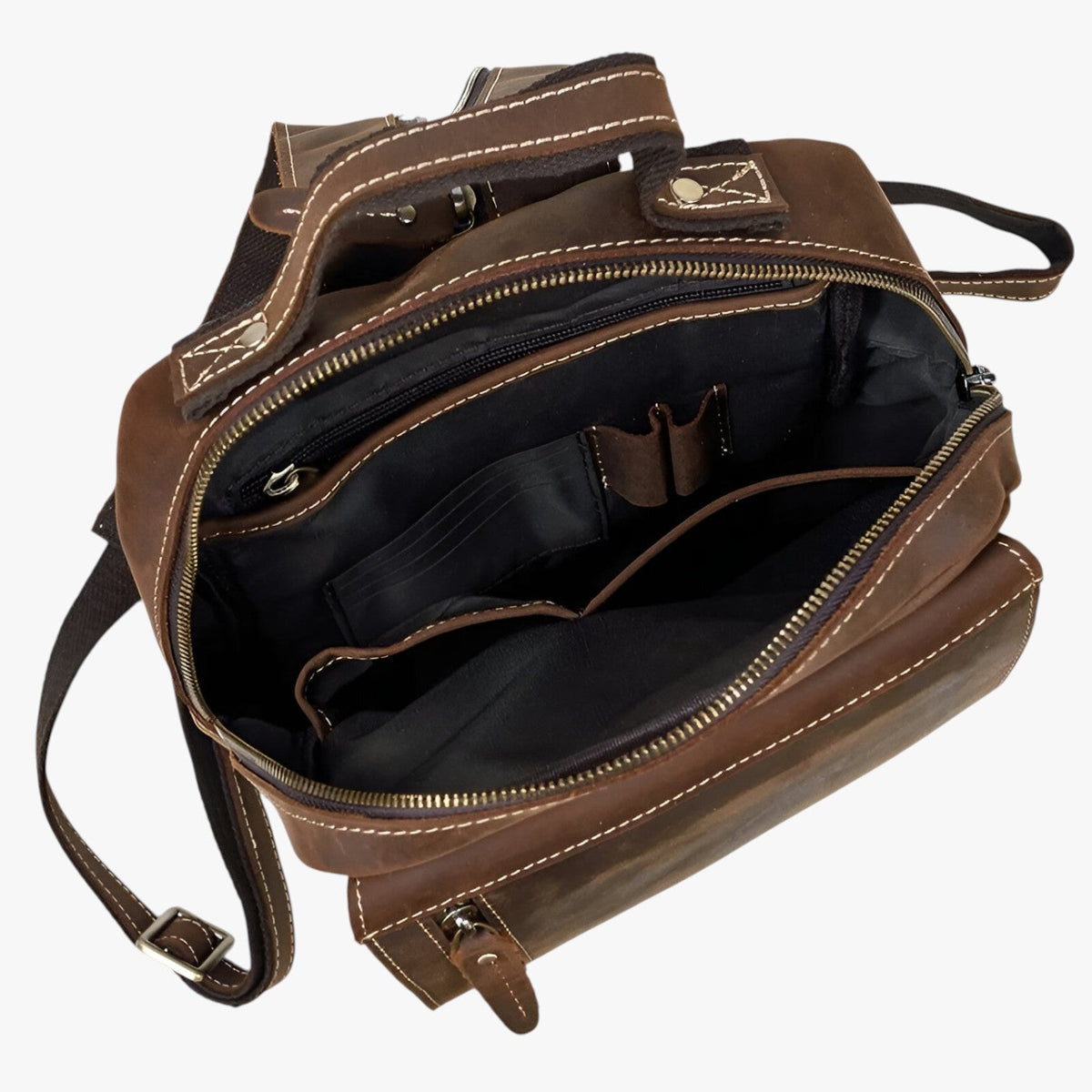 Vintage Leather Convertible Backpack and Shoulder Bag