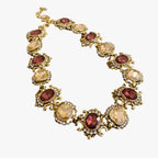 Set met collier en oorbellen met strass