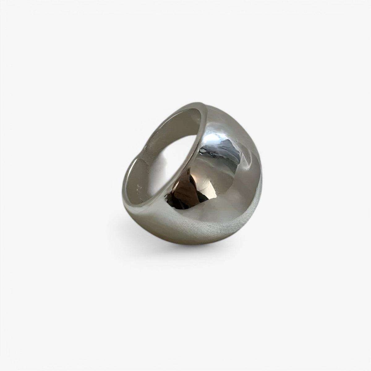 Adjustable Silver-Tone Ring with Open Band