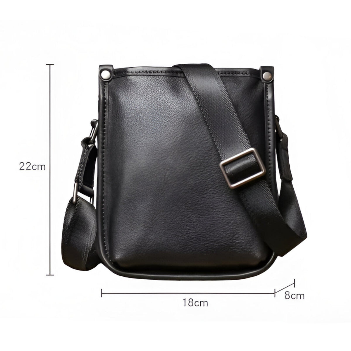 Soft Durable Black Leather Everyday Shoulder Bag