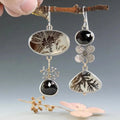 Asymmetric Dendrite Agate Earrings