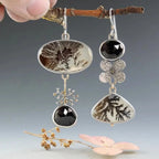 Asymmetric Dendrite Agate Earrings