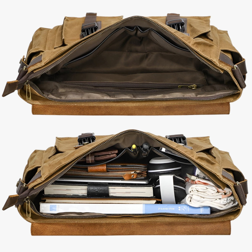 Men's Vintage-Style Messenger Bag with Tablet Compartment