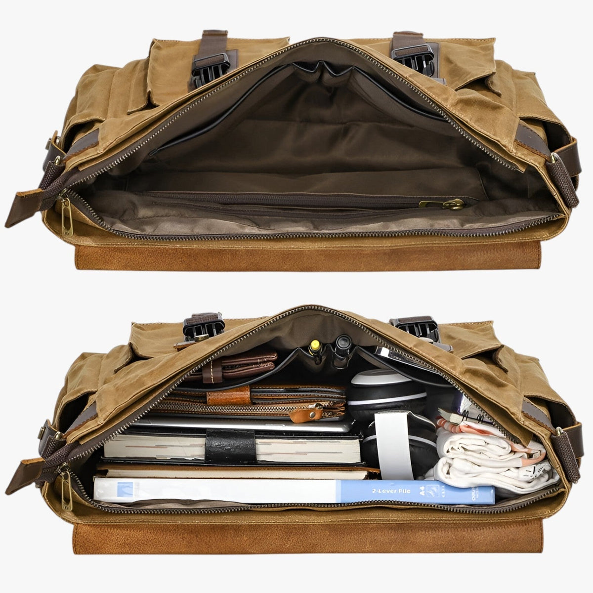 Men's Vintage-Style Messenger Bag with Tablet Compartment