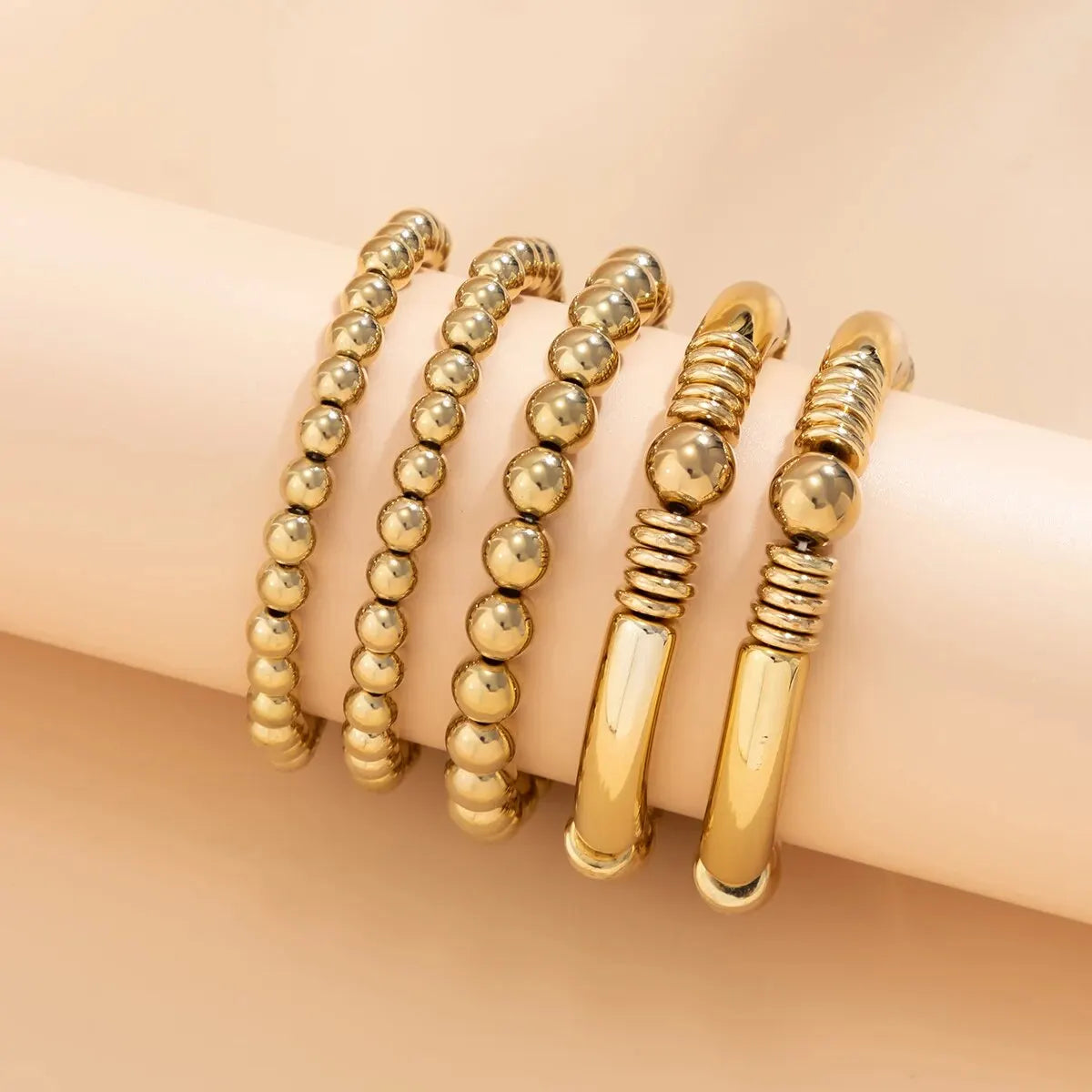 Five-Piece Beaded Bracelet Stack Set