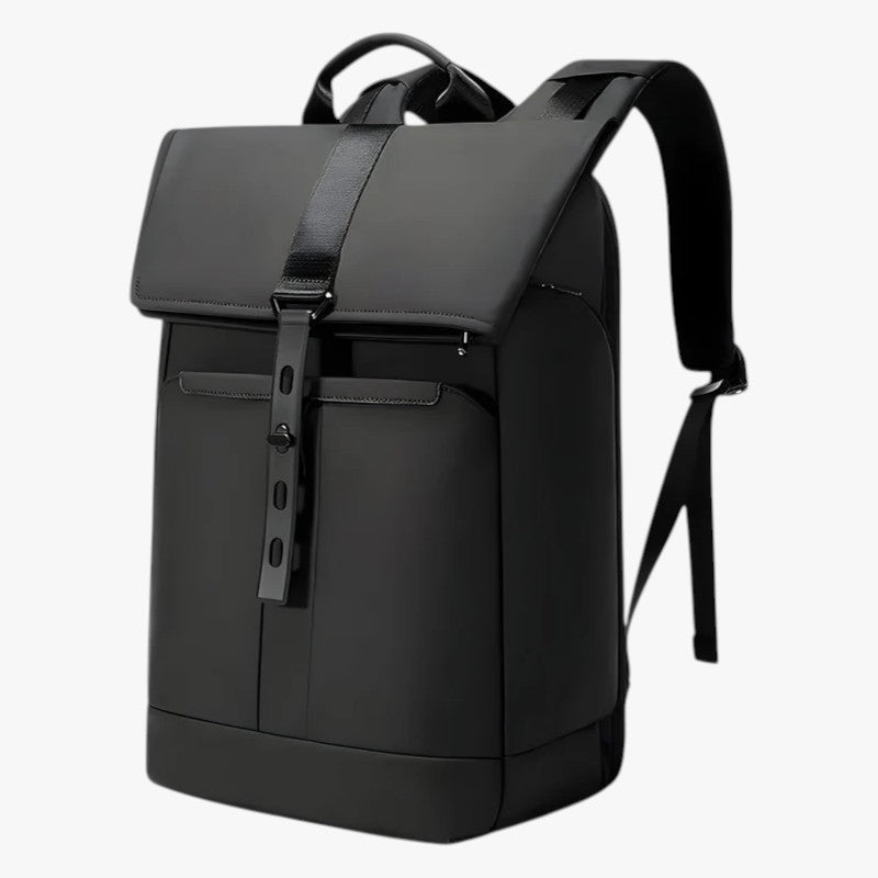 Waterproof Black 15.6-Inch Laptop Backpack with Multiple Compartments