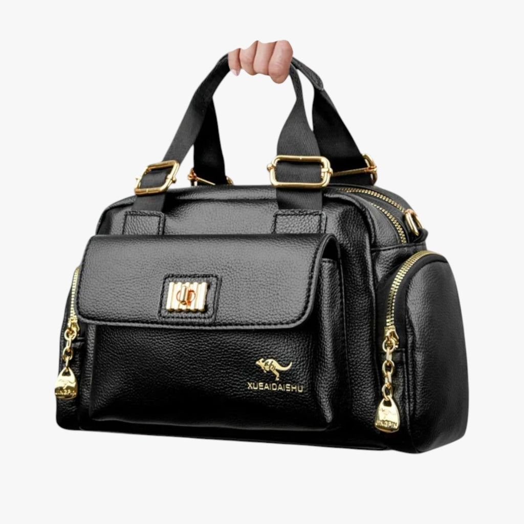 Multifunctional PU Leather Handbag with Organised Pockets
