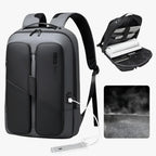 Anti-Theft Waterproof Black Laptop Backpack with USB Port