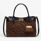 Large-Capacity Leopard Print Laptop Tote Bag