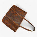 Grote handgemaakte vintage leren shopper-schoudertas voor dames