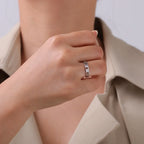 Roestvrijstalen ring met pootafdruk