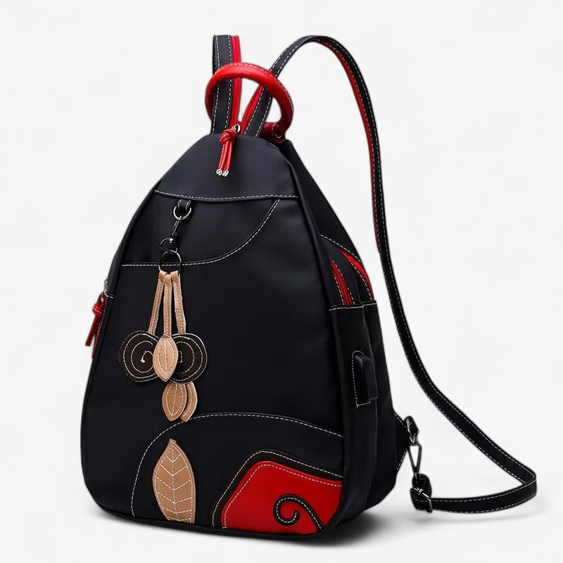 Waterproof Spacious Black Nylon School and Travel Backpack