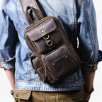 Sleek Full-Grain Leather Vintage-Style Everyday Bag