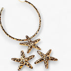 Set met zeesterketting en oorbellen in luipaardprint
