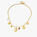 Ketting met hart-, tulp- en parelhangers